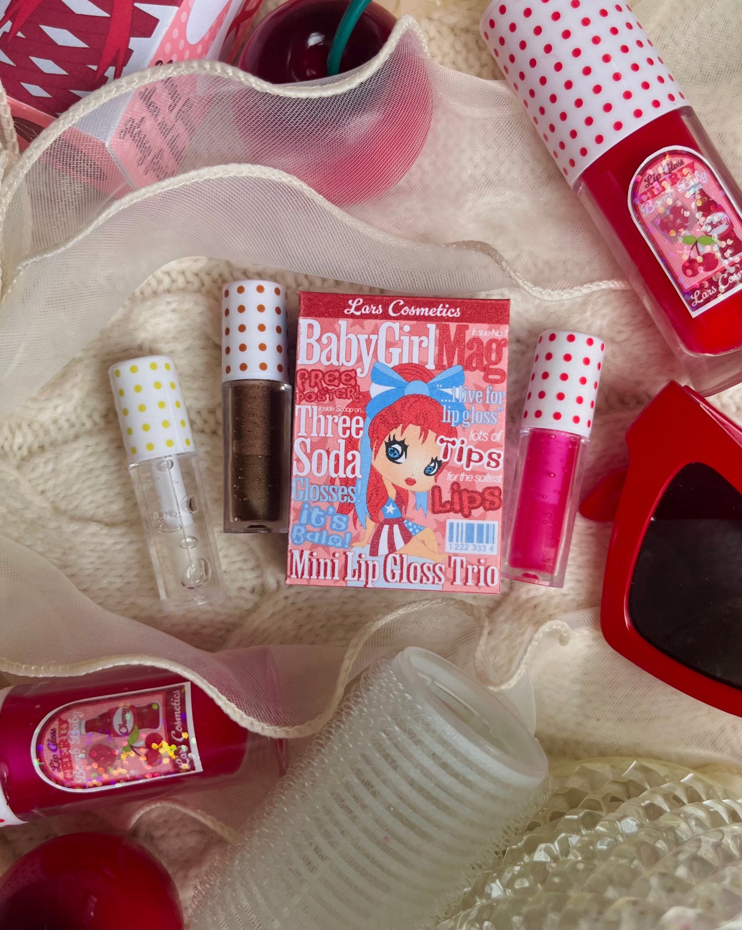 BabyGirlMag Mini Lip Gloss Trio - 3 Soda Inspired Lip Glosses